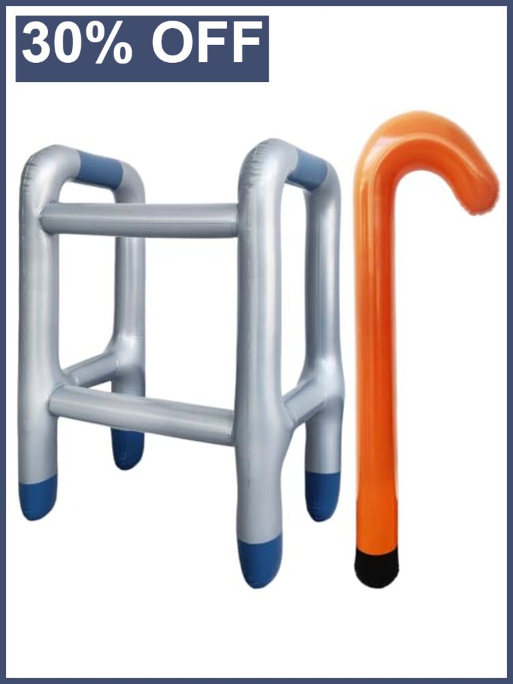 Inflatable Walker and Cane Set PVC Costume Prop Retirement Party Decor